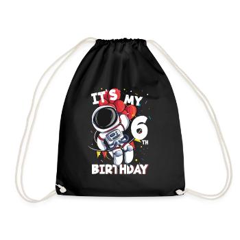 Astronaute 6e anniversaire - Sac de sport léger - noir - Devant