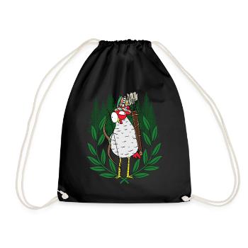 Chicken Warrior Poultry Archer - Drawstring Bag - black - Front