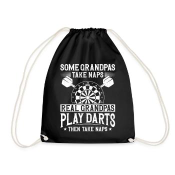 Darts Board Granddad Grandfather - Turnbeutel - Schwarz - Vorne