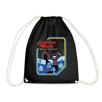 Archive Work - Hustle Hard On The Graveyard - Drawstring Bag - black - Front