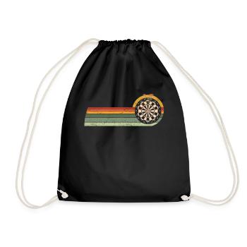 Darts Player Vintage Dart Discs game Darts - Drawstring Bag - black - Front