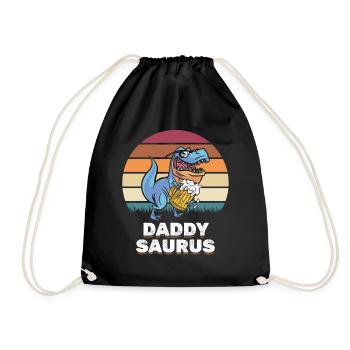 DaddySaurus Papa Dino Daddy Dinosaurier PapaSaurus - Turnbeutel - Schwarz - Vorne