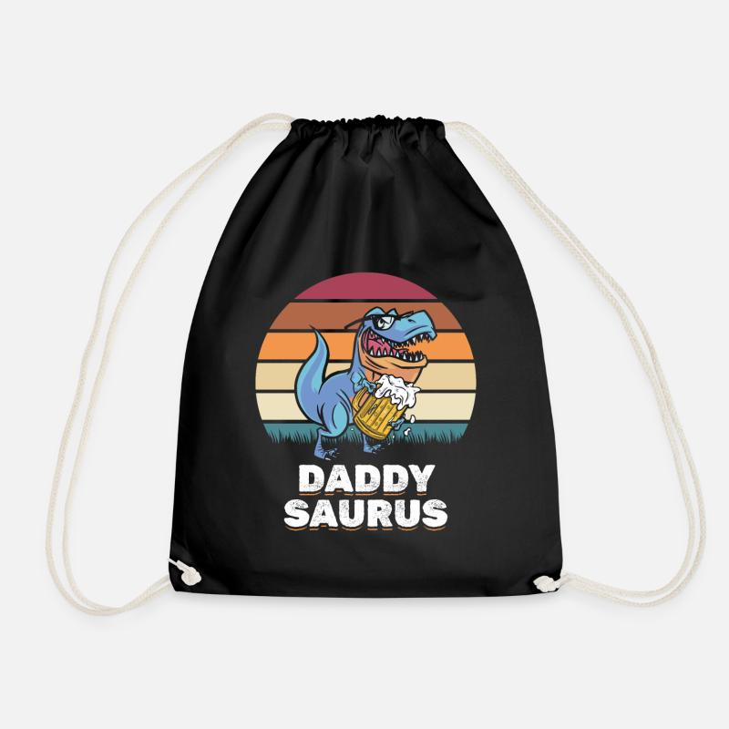 DaddySaurus Papa Dino Daddy Dinosaurier PapaSaurus - Turnbeutel - Schwarz