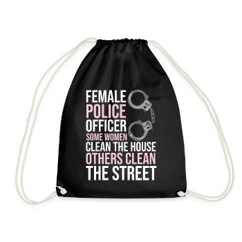 Police Policière Profession de policier Dictons - Sac de sport léger - noir - Devant