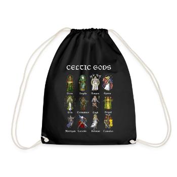 Ancient Celtic Mythology Gods - Drawstring Bag - black - Front