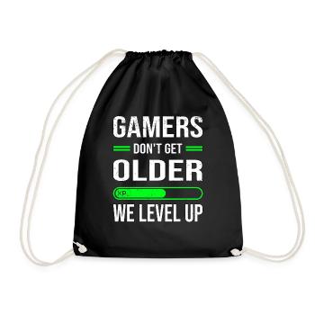 Grunge Gamer Geburtstagsparty Geburtstag Level Up - Turnbeutel - Schwarz - Vorne