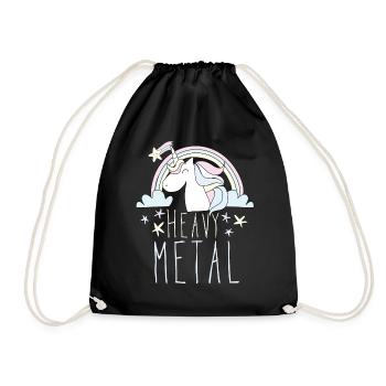 Heavy Metal Einhorn - Turnbeutel - Schwarz - Vorne