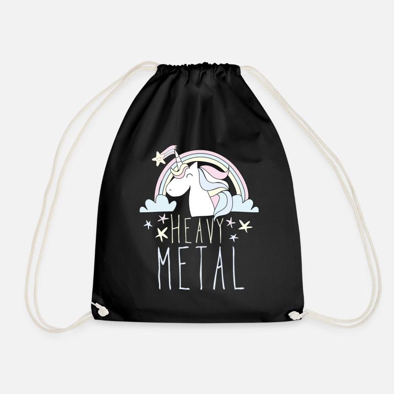 Heavy Metal Einhorn - Turnbeutel - Schwarz