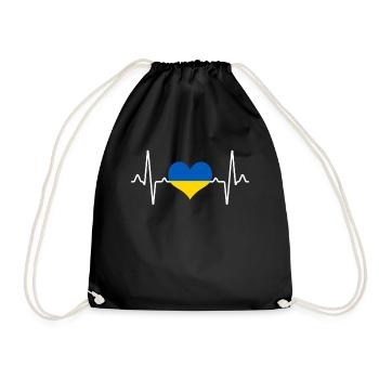 Ukraine Herzschlag - Turnbeutel - Schwarz - Vorne