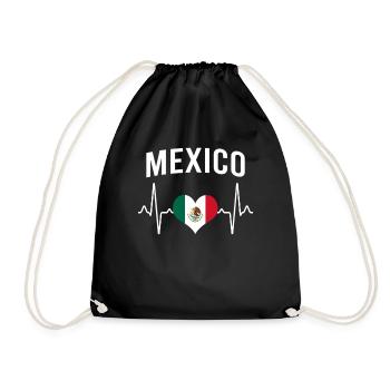 Mexiko Mexico Herzschlag - Turnbeutel - Schwarz - Vorne