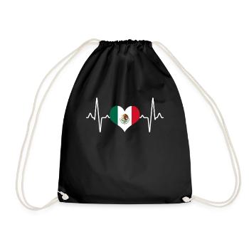Mexiko Mexico Herzschlag - Turnbeutel - Schwarz - Vorne