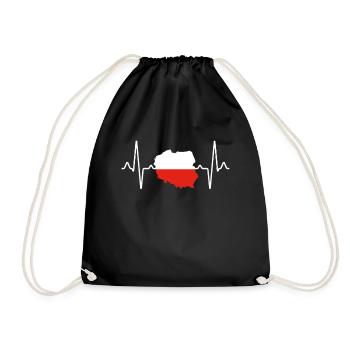Pologne pologne battement de cœur - Sac de sport léger - noir - Devant