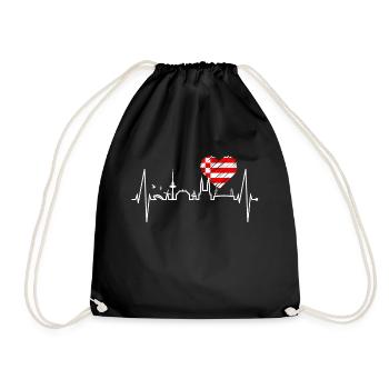 Bremen Skyline Bremer Herzschlag Fan Herz Liebe - Drawstring Bag - black - Front
