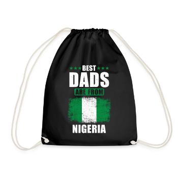 Best fathers are from Nigeria - Drawstring Bag - black - Front