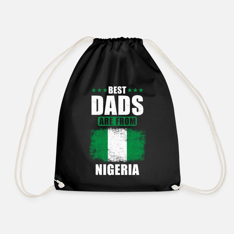 Beste Väter sind aus Nigeria - Turnbeutel - Schwarz