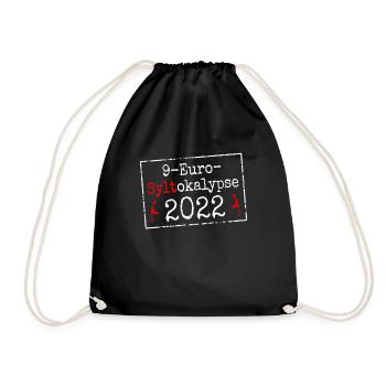 Sylt 9 Euro Ticket Syltokalypse 2022 9€ Bahnticket - Turnbeutel - Schwarz - Vorne