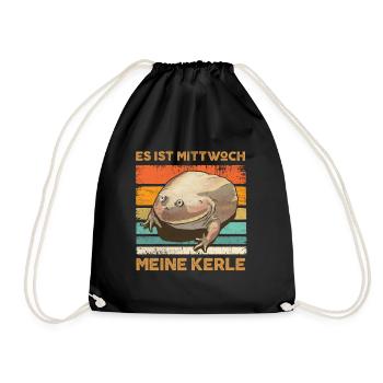 Es Ist Mittwoch Meine Kerle Mittwochsfrosch Meme - Turnbeutel - Schwarz - Vorne