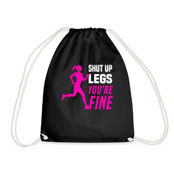 Marathon Runners Running Half Marathon Saying - Drawstring Bag - black - Front