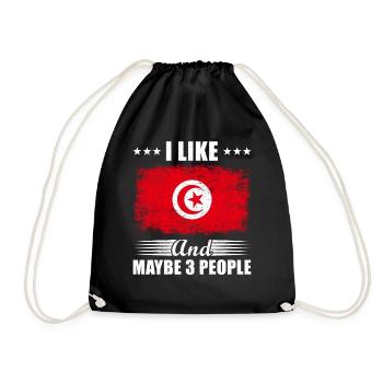 Tunisia - Drawstring Bag - black - Front
