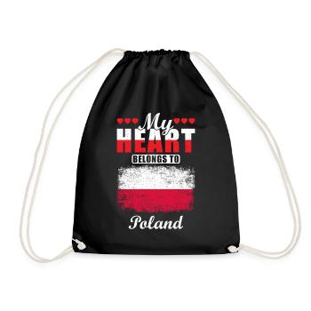 My Heart Belongs to Poland - Drawstring Bag - black - Front