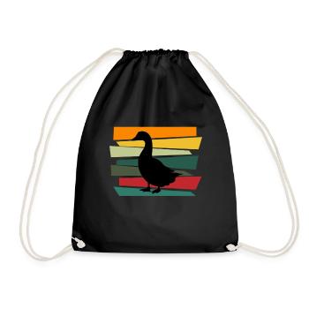 Ente Quitscheente Erpel Enten Gelbe Gummiente - Turnbeutel - Schwarz - Vorne