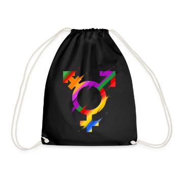 Symbole transgenre arc-en-ciel coloré Fierté LGBTQ - Sac de sport léger - noir - Devant