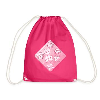 RPG Pen And Paper W20 Dice Role Playing Game Geek Dice - Drawstring Bag - fuchsia - Front