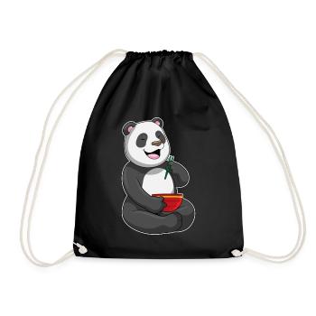 Panda Chef Ramen Cooking - Drawstring Bag - black - Front