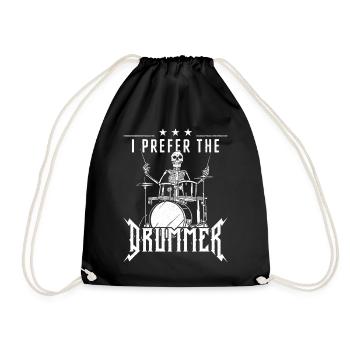 Drummer Drum Set Girl Girlfriend - Turnbeutel - Schwarz - Vorne