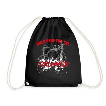 Drummer Drum Set Girl Girlfriend - Turnbeutel - Schwarz - Vorne