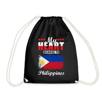 My Heart Belongs to Philippines - Turnbeutel - Schwarz - Vorne