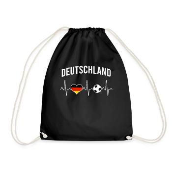 Germany Football Heartbeat - Drawstring Bag - black - Front