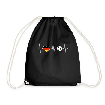 Germany Football Heartbeat - Drawstring Bag - black - Front