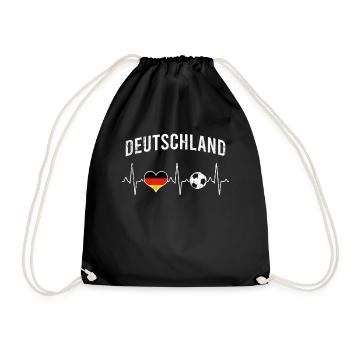Germany Football Heartbeat - Drawstring Bag - black - Front