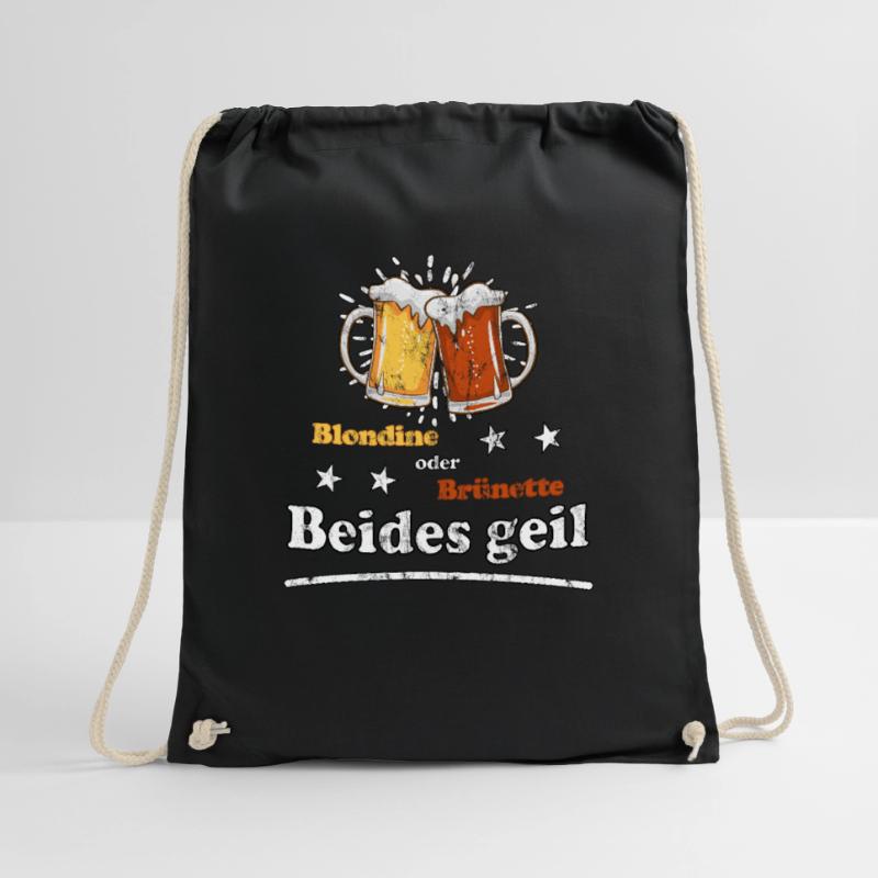 Blondine oder Brünette beides geil Design Turnbeutel