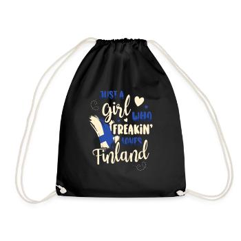 Finnland Tshirt Finland Skandinavien - Turnbeutel - Schwarz - Vorne