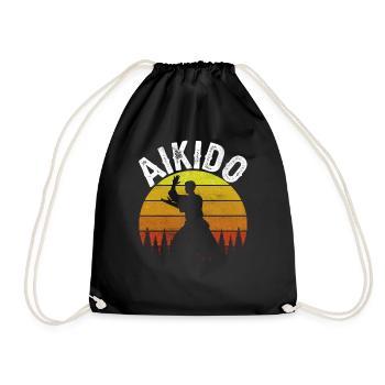 Aikido Martial Arts Fighter Martial Arts Lovers - Drawstring Bag - black - Front
