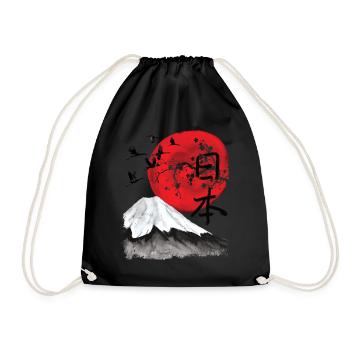 Japan japanische Kunst Vintage Streetwear - Turnbeutel - Schwarz - Vorne