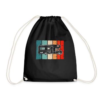 Camping-car Rétro - Sac de sport léger - noir - Devant