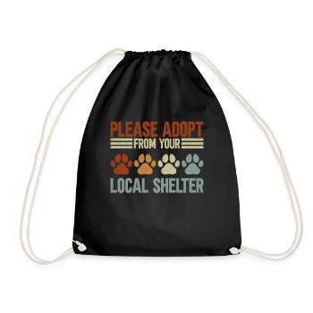 Dog Animal Welfare Animal Rescue Activist Animal Shelter - Drawstring Bag - black - Front