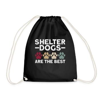 Dog Animal Welfare Animal Rescue Activist Animal Shelter - Drawstring Bag - black - Front
