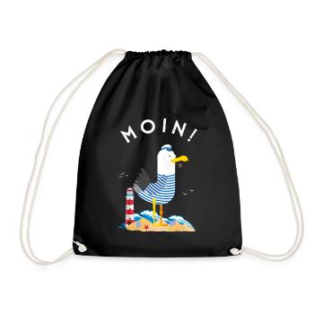 Moin Möwe Capitaine Allemagne du Nord Bas-Allemand - Sac de sport léger - noir - Devant