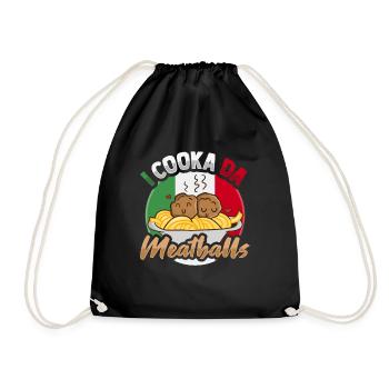 Boulette de viande italienne Cuisine italienne - Sac de sport léger - noir - Devant