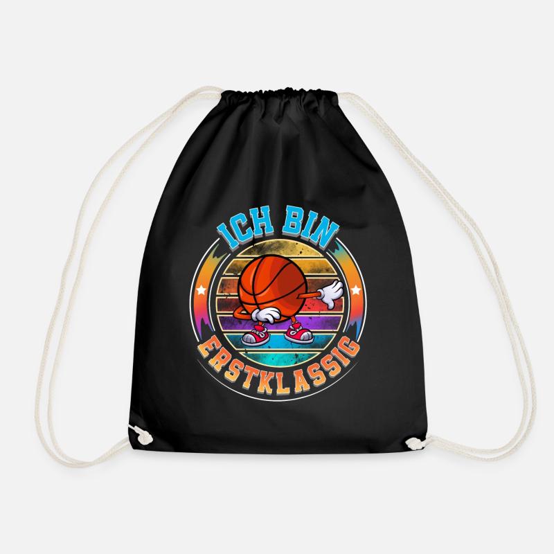 Ich Bin Erstklassig Einschulung Basketball - Turnbeutel - Schwarz