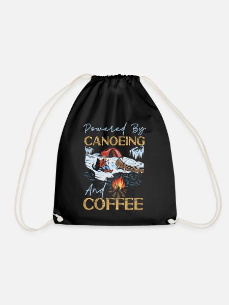 Canoe Canoeing Coffee Powered By - Turnbeutel - Schwarz