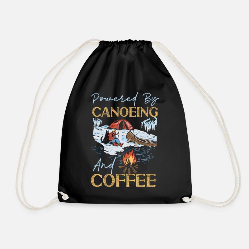 Canoe Canoeing Coffee Powered By - Turnbeutel - Schwarz