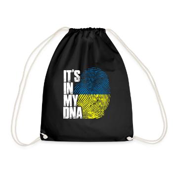 Ukrainian Flag Dna Fingerprint Ukraine - Drawstring Bag - black - Front
