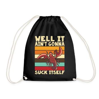 Krebs Flusskrebs Languste Crawfish Geschenk - Turnbeutel - Schwarz - Vorne