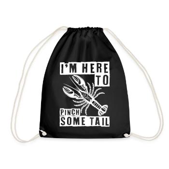 Krebs Flusskrebs Languste Crawfish Geschenk - Turnbeutel - Schwarz - Vorne