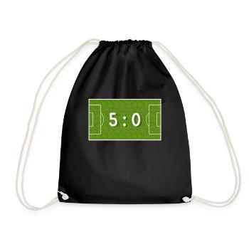 5 : 0 - 50 birthday 50 years of football - Drawstring Bag - black - Front